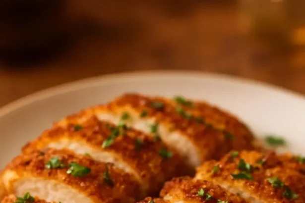 Longhorn Garlic Parmesan Crusted Chicken served with sides