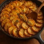 Delicious Mushroom, Ground Beef & Lentil Potato Hotpot served in a bowl