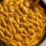One Pot Cheesy Chicken Pasta dish with creamy sauce and tender chicken