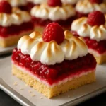 Delicious Raspberry Meringue Bars with a sweet topping