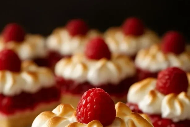 Delicious Raspberry Meringue Bars with a sweet topping