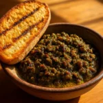Delicious homemade sardine tapenade served on toasted bread