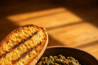 Delicious homemade sardine tapenade served on toasted bread