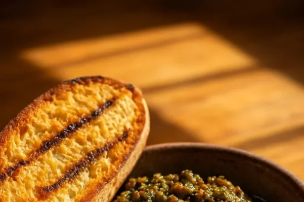 Delicious homemade sardine tapenade served on toasted bread