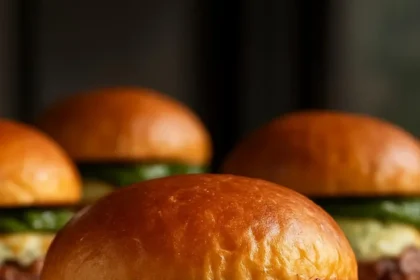 Smoky Poblano Popper Burgers with melted cheese and grilled peppers