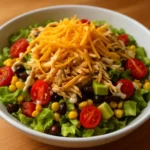 Fresh Southwest Chicken Salad with vegetables and dressing