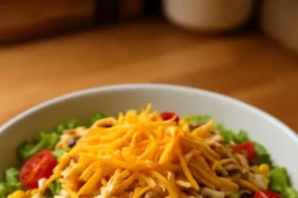 Fresh Southwest Chicken Salad with vegetables and dressing