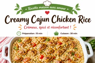 Creamy Cajun Chicken Rice served in a bowl, showcasing vibrant colors and ingredients.