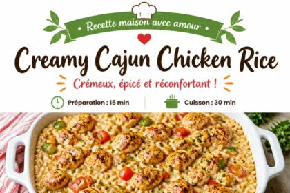 Creamy Cajun Chicken Rice served in a bowl, showcasing vibrant colors and ingredients.