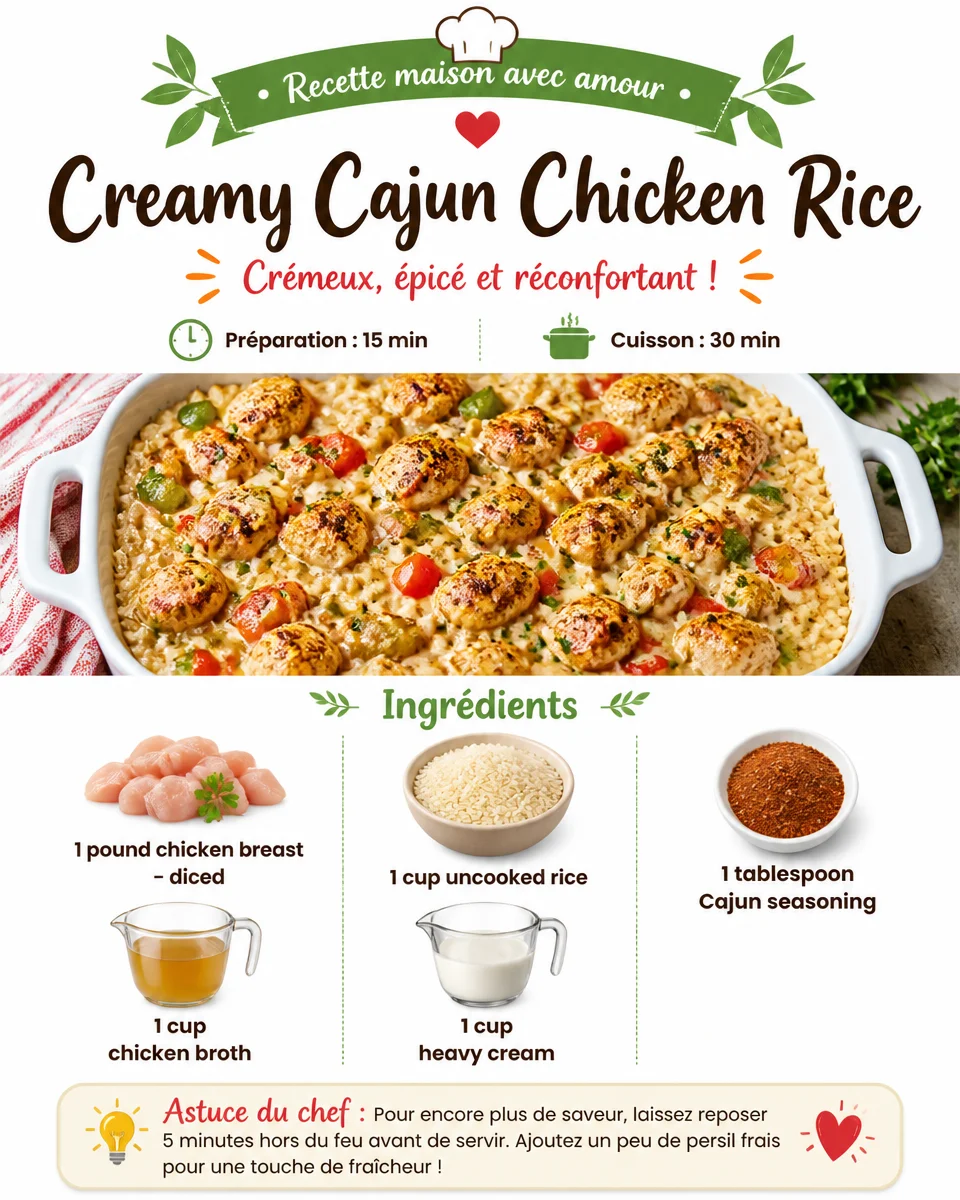 Creamy Cajun Chicken Rice served in a bowl, showcasing vibrant colors and ingredients.