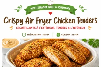 Crispy air fryer chicken tenders served with dipping sauce