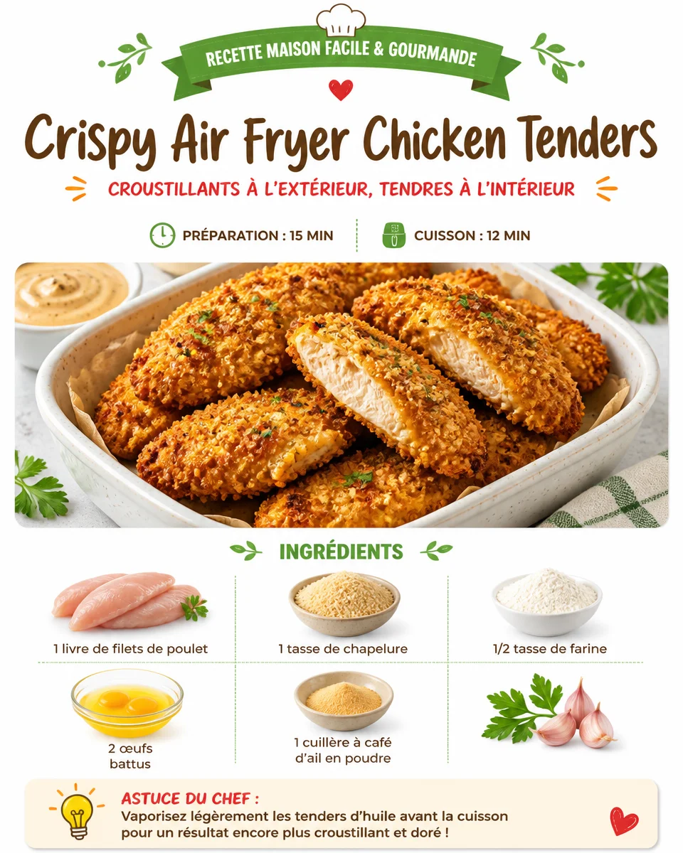 Crispy air fryer chicken tenders served with dipping sauce