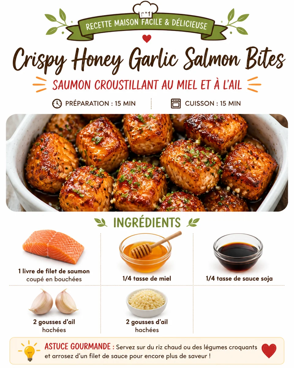 Crispy honey garlic salmon bites served on a plate with garnish.