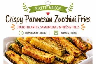 Crispy Parmesan zucchini fries served on a plate with dipping sauce