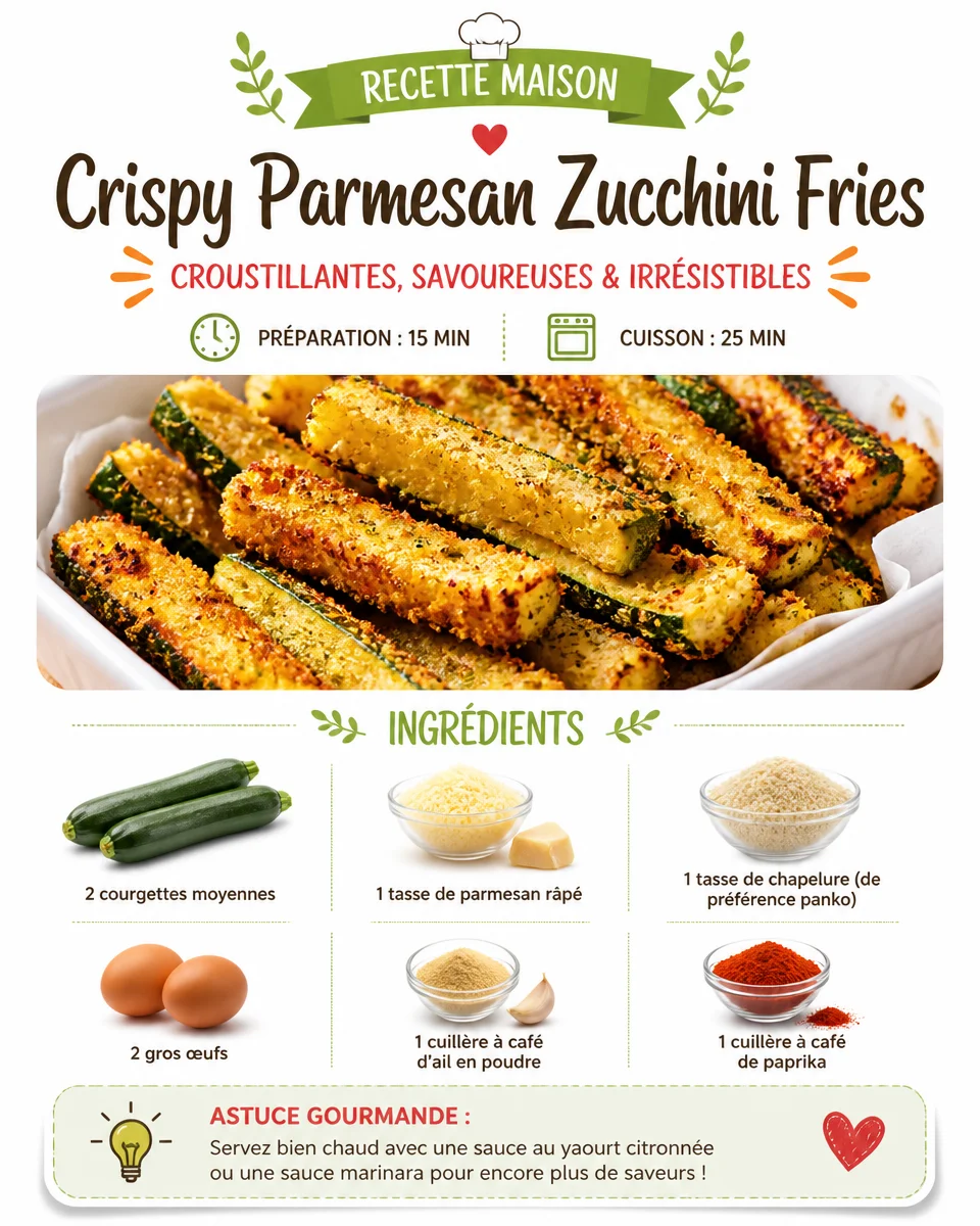 Crispy Parmesan zucchini fries served on a plate with dipping sauce