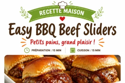 Delicious easy BBQ beef sliders served on a platter with toppings