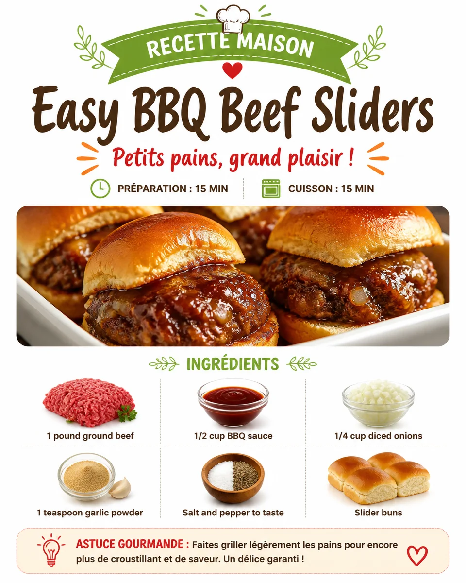 Delicious easy BBQ beef sliders served on a platter with toppings