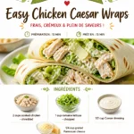 Easy Chicken Caesar Wraps with fresh ingredients in a tortilla