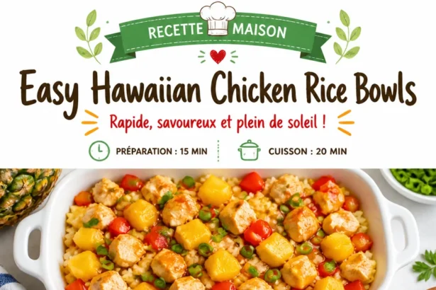 Delicious Hawaiian Chicken Rice Bowls with fresh ingredients and vibrant colors