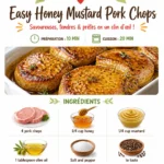Delicious honey mustard pork chops recipe served with sides