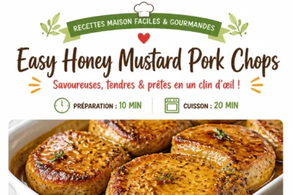 Delicious honey mustard pork chops recipe served with sides