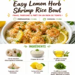 Easy lemon herb shrimp rice bowl with fresh ingredients and vibrant colors