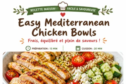 Easy Mediterranean Chicken Bowls with fresh vegetables and grains