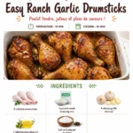 A plate of easy ranch garlic drumsticks ready to be served.