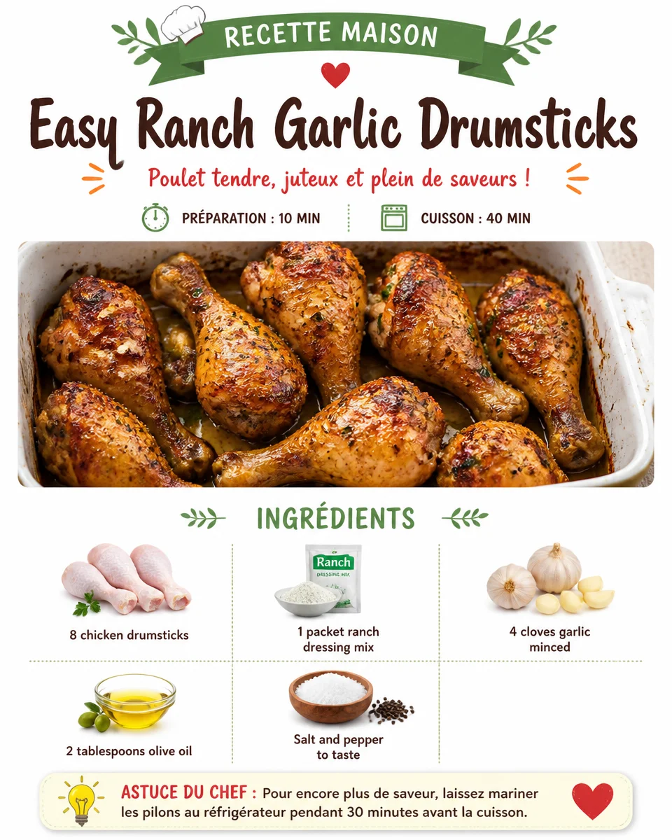 A plate of easy ranch garlic drumsticks ready to be served.