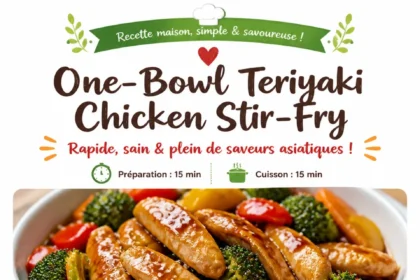 One-bowl teriyaki chicken stir-fry with colorful vegetables