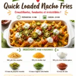Delicious quick loaded nacho fries with cheese and toppings