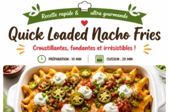 Delicious quick loaded nacho fries with cheese and toppings