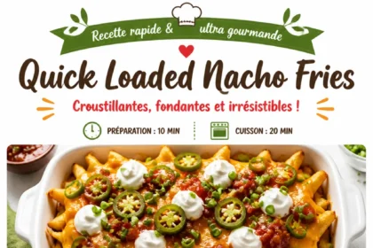 Delicious quick loaded nacho fries with cheese and toppings