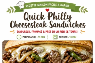 Quick Philly Cheesesteak Sandwiches with melted cheese and steak