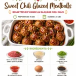 Bowl of Sweet Chili Glazed Meatballs garnished with green onions
