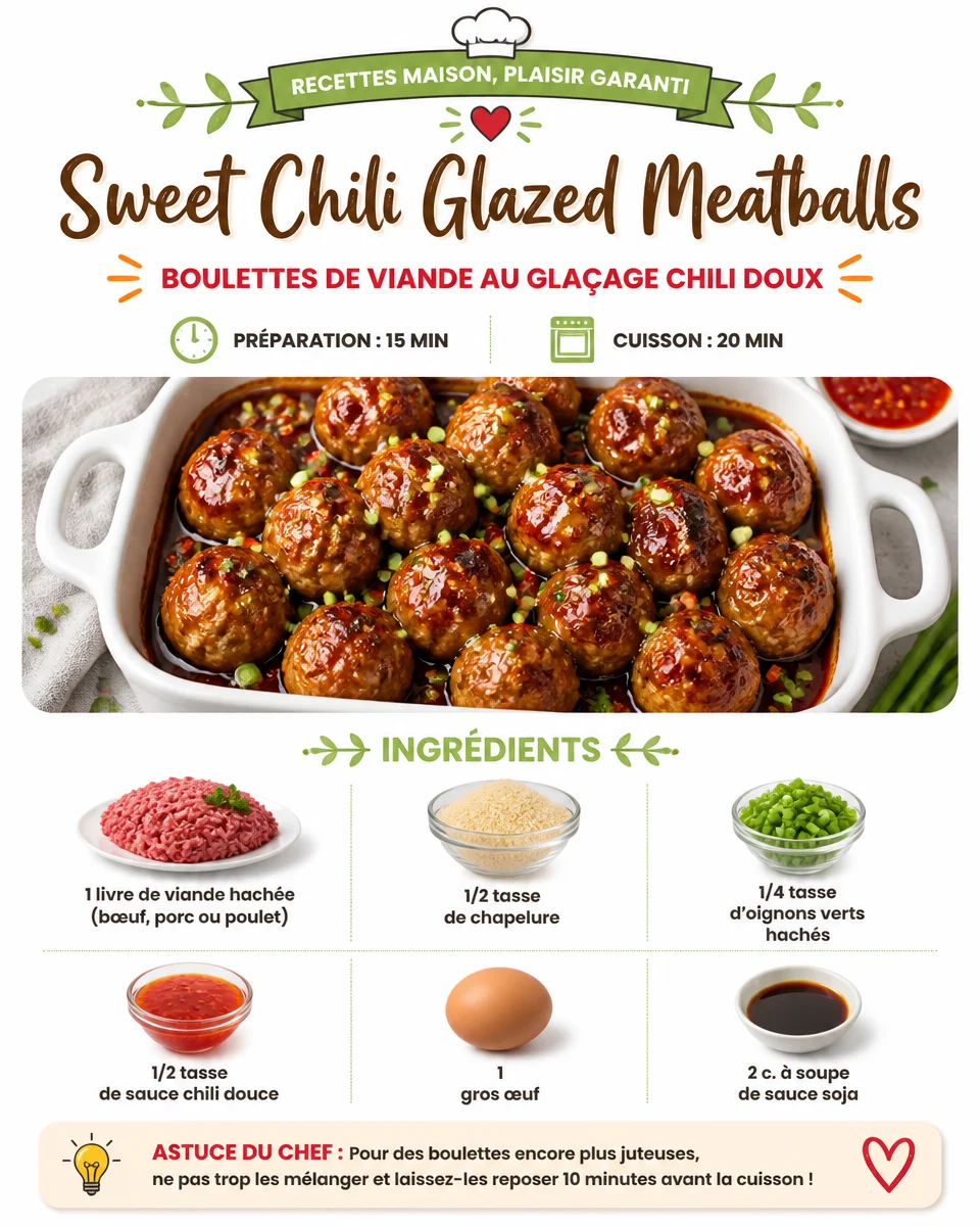 Bowl of Sweet Chili Glazed Meatballs garnished with green onions